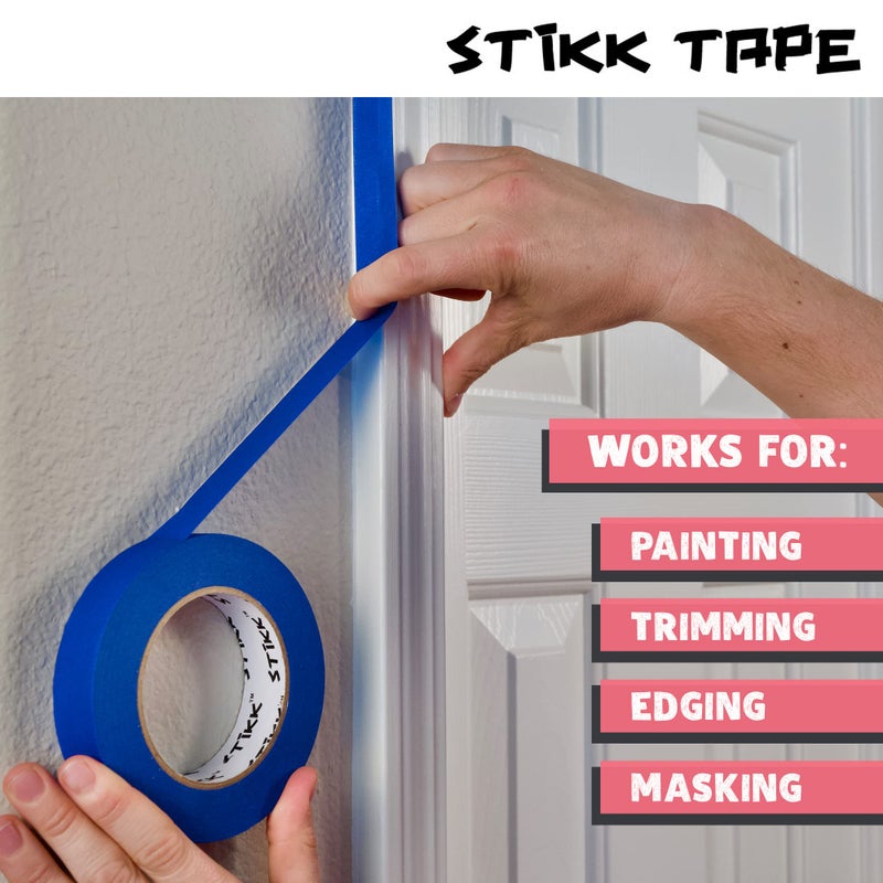 STIKK Painters Tape - 3pk Pink Painter Tape - 1 inch x 60 Yards - Paint Tape for Painting, Edges, Trim, Ceilings - Masking Tape for DIY Paint Projects - Residue-Free Painting Tape - Image 4